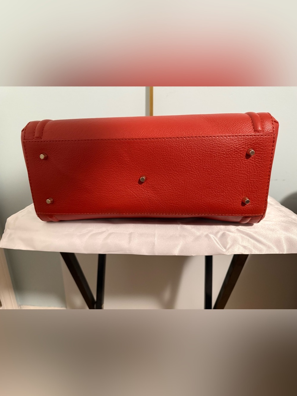 Furla Made in Italy 🇮🇹 Orange Leather Tote Bag with Free Bag Charm! NWOT - Picture 6 of 9